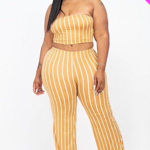 Cropped tube top and pant set - Picture 3 of 4